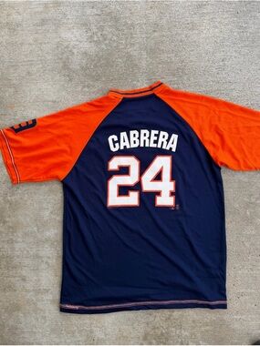 Genuine Merchandise Cabrera #24 Navy Orange Raglan Jersey Men Size Large